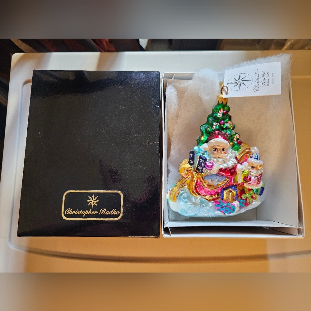 CHRISTOPHER RADKO LIMITED EDITION TRIM A TREE O ORNAMENT WITH BOX